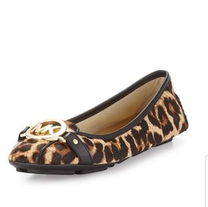Michael Kors Fulton leopard calf hair loafers 9